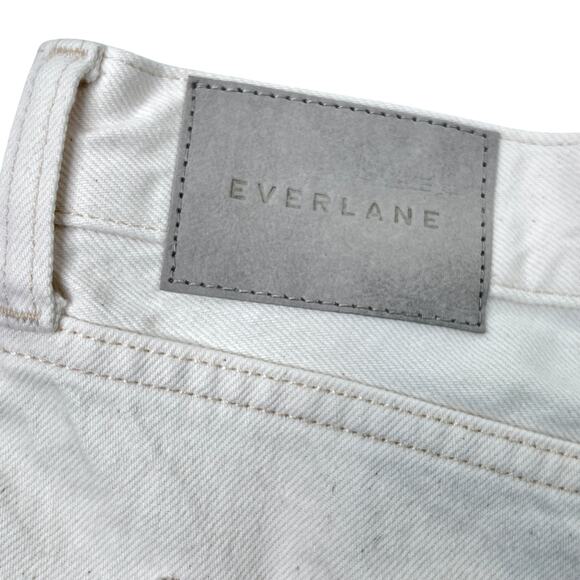 Everlane The Rigid Slouch Jeans Womens 32 Cream Button Fly Straight Leg Denim - Picture 6 of 12